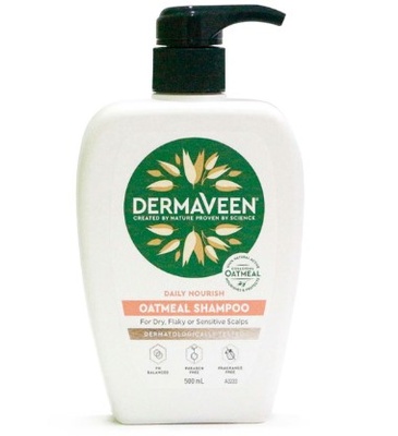 DermaVeen Oatmeal Shampoo 500ml Gentle Hair Cleanser