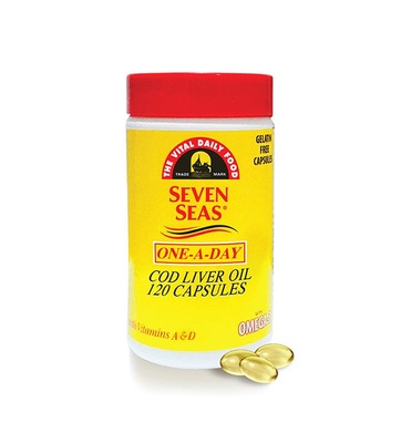 Seven Seas One-A-Day Cod Liver Oil 120 Capsules – Omega-3, Vita A & D