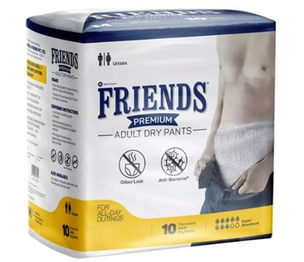 Friends Adult Pullup Diaper Medium 10s Comfortable Daily Use Hygiene Wear